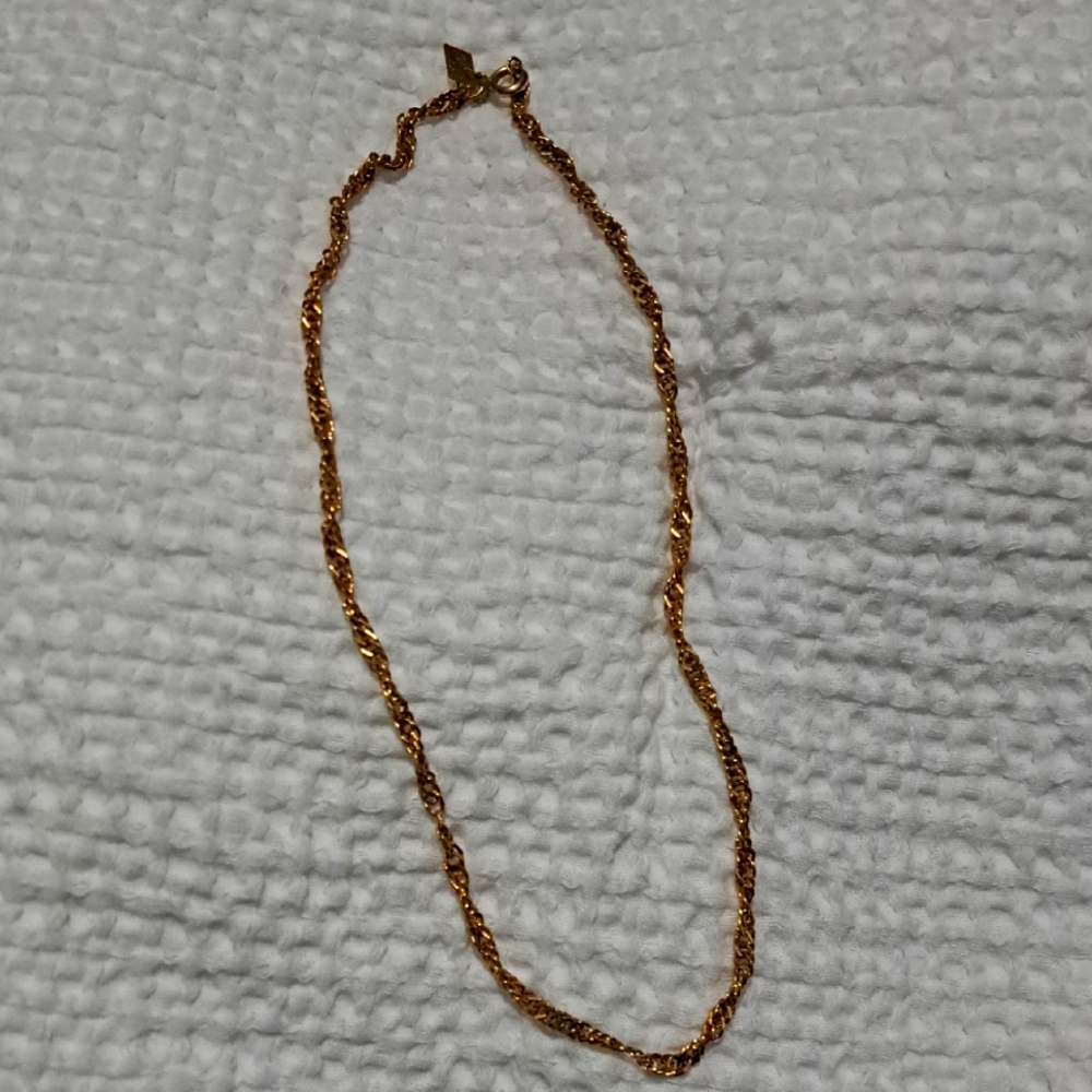 Gold Twisted Rope Chain Necklace